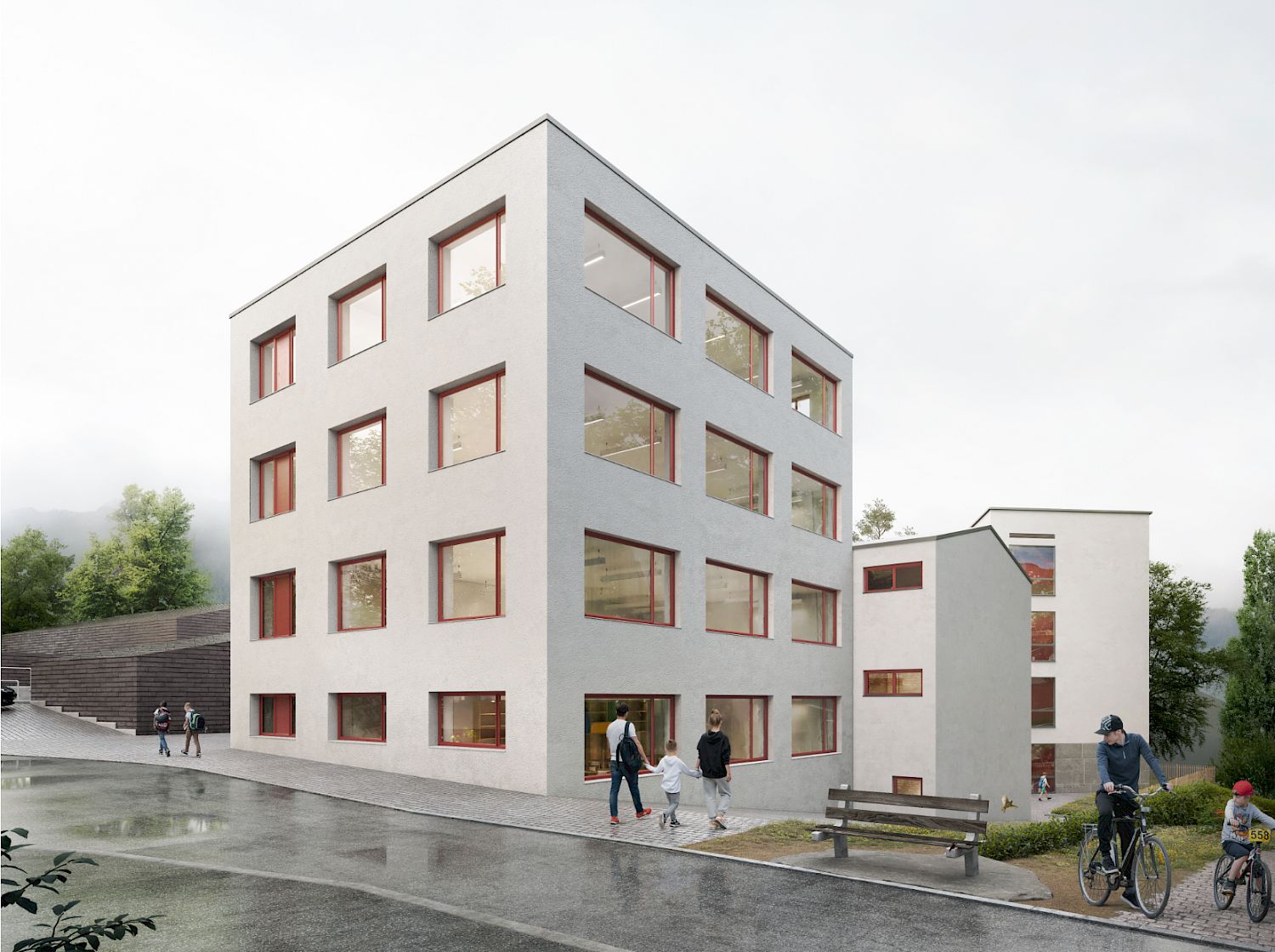 Langsamverkehrsverbindung Bitsch, Schulerweiterung und Dorfplatzgestaltung, 2022-2027